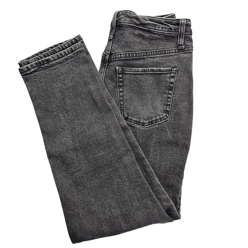 Wild Fable High RIse Mom Jean Womens 6 Black Denim Thrashed Distressed